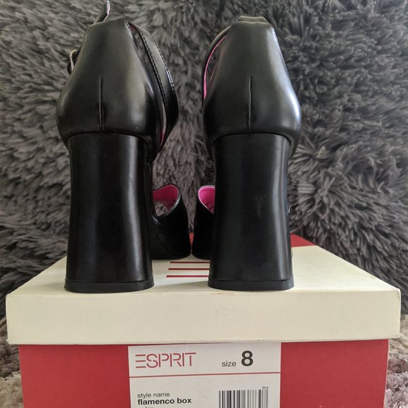 NIB Esprit Black Heels Size 8 - Picture 6 of 7